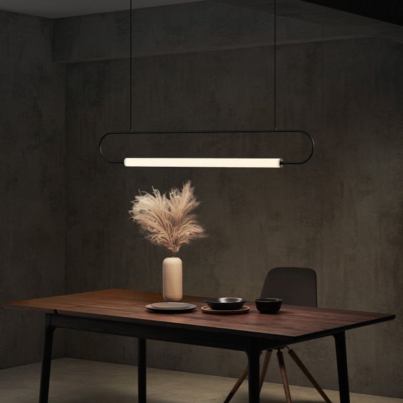 Lineal colgante isla luz contemporánea lámpara de lámpara de metal lámpara para comedor