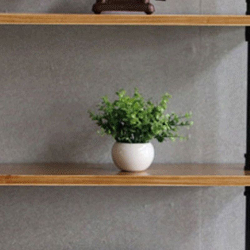 Wandeinheit und Etagere Bücherregal Industrial Black Eisenrahmen und Kiefernholzregal