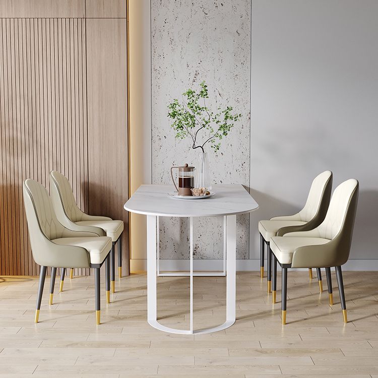 Mesa de comedor contemporánea Mesa de piedra sinterizada con base de trineo para cenar