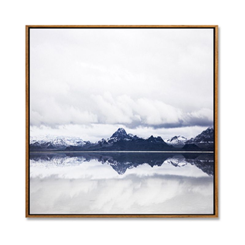 Soft Color Contemporary Wall Art Photo Vast Ocean View Canvas Print for Study Room