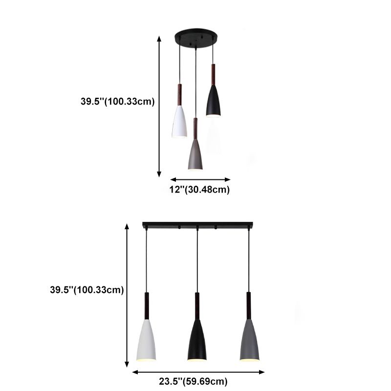 Lámpara colgante colgante moderna de Macaron Bell Luces colgantes de metal para restaurante para restaurante