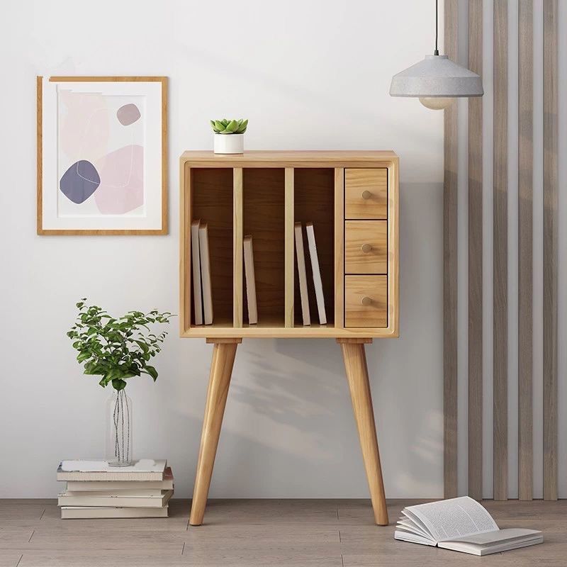 11" Wide Contemporary Shelf Closed Back Solid Wood Pine Bookcase