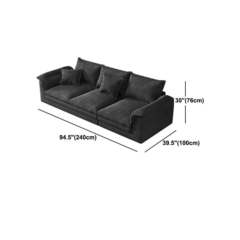 Contemporary Grey Loose Back Sofa & Chaise Pillow Top Arm Sofa - 29.92" H