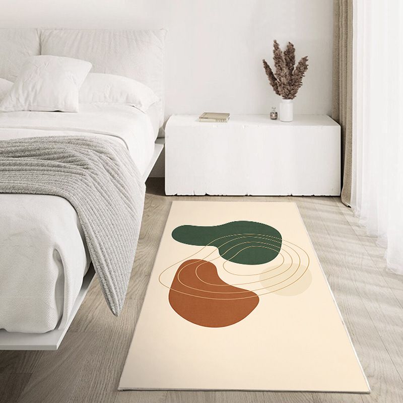 Abstract Color Block Rug Living Room Rectangle Shape Carpet Polyester Washable Area Rug