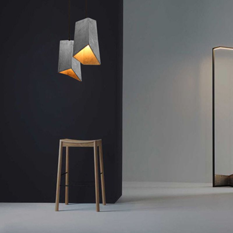 Ciment 1-Light suspendu lampe, éclairage pendentif gris gris minimaliste pour salle à manger du salon