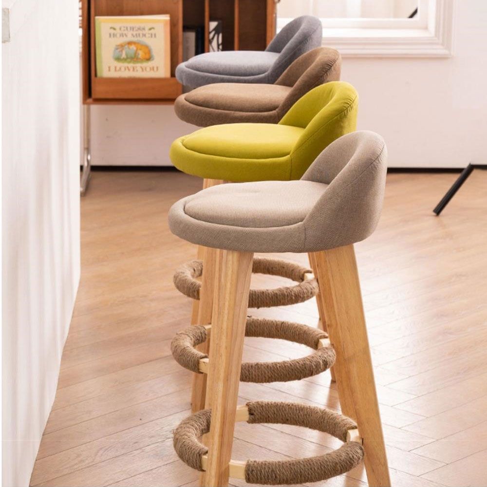 Low Back Armless Counter Stool Modern Bucket Seat Bar Chair with Footrest