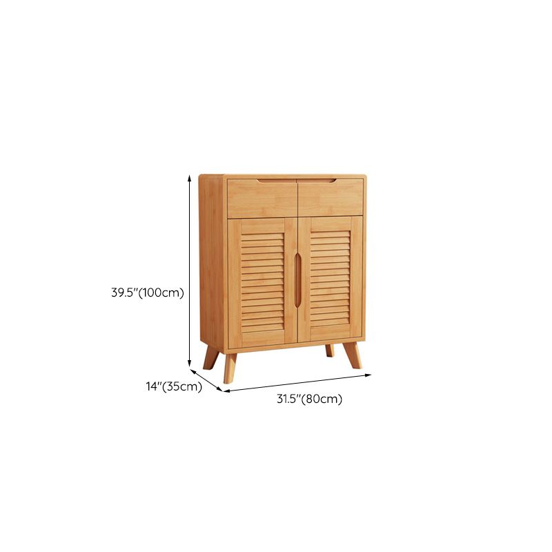 Door and Drawer Accent Cabinet Wood Cabinet in Brown/Natural