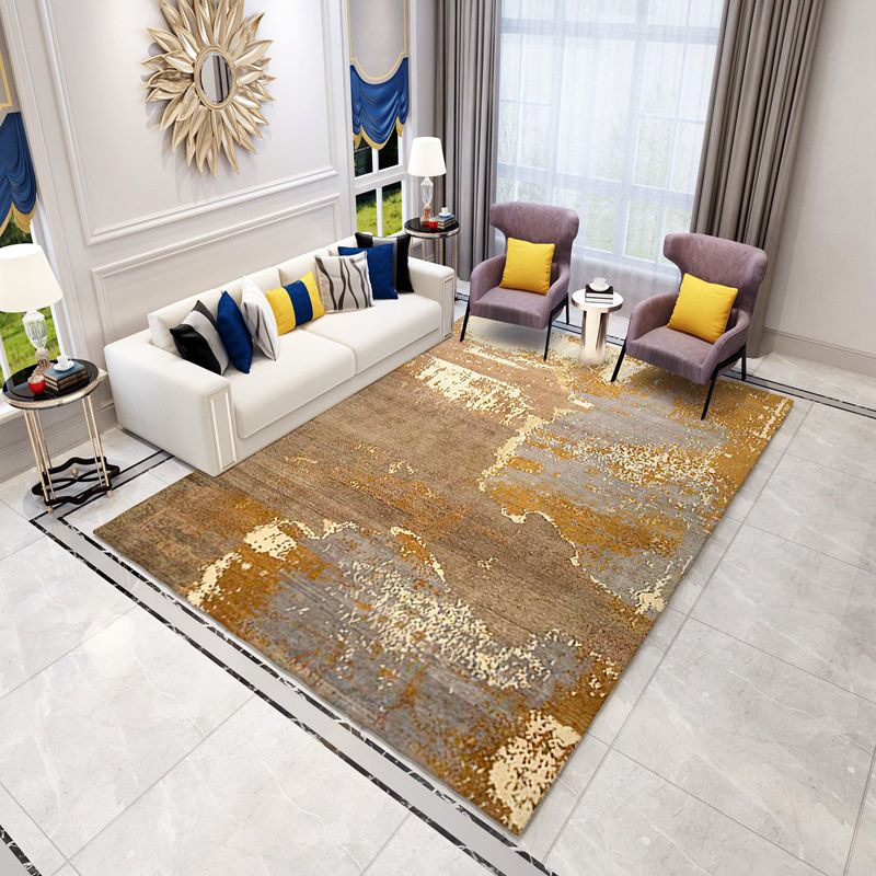 Purple Modern Rug Polyester Abstract Pattern Rug Stain Resistant Rug for Living Room