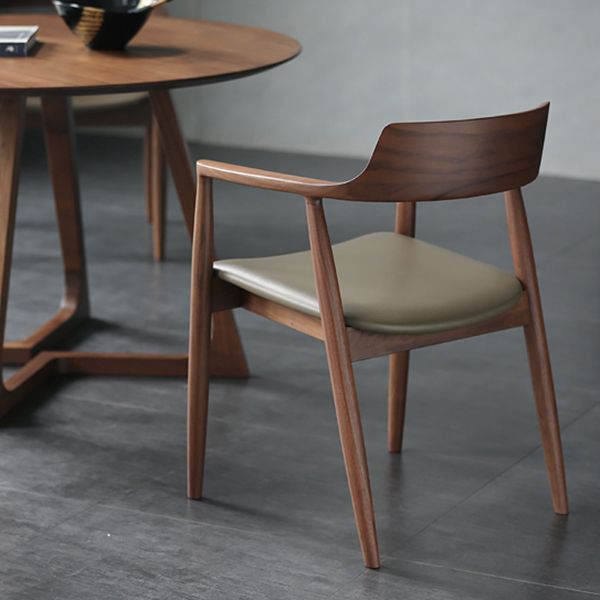 Contemporary Dining Chair 23'' Wide Open Side Chair with 4 Wood Legs for Home Use
