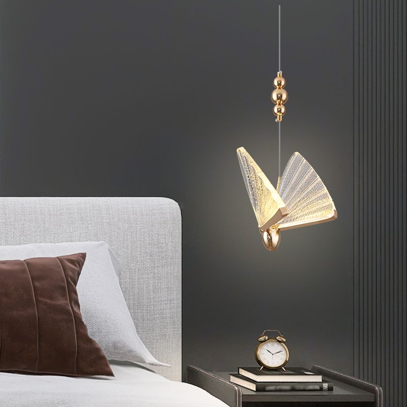 Butterfly Shat Lighting Lighting Modern Style Metal Light Pendant Light Pendant pour le chevet