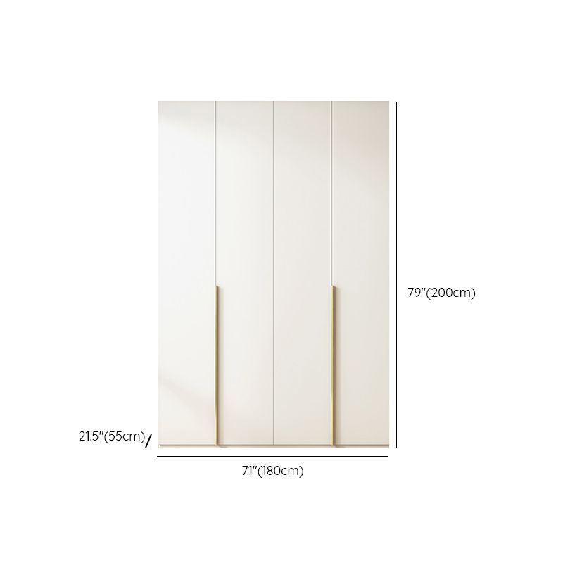 Modern Artificial Wood Wardrobe Freestanding Wardrobe in White