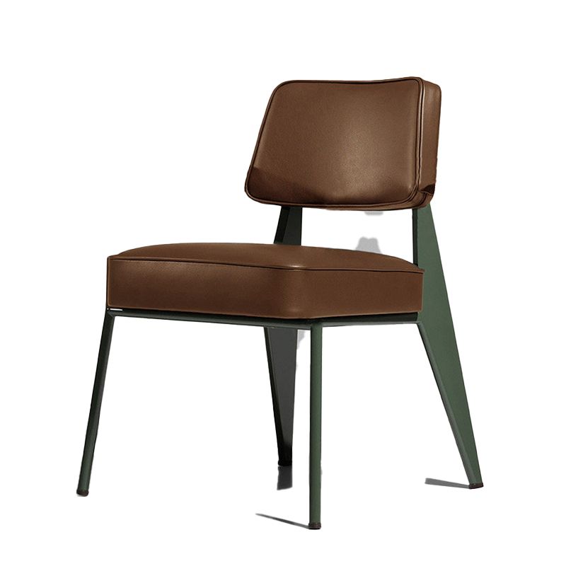 Industrial Style 24.4" Wide Faux Leather Fixed Back Armless Chair