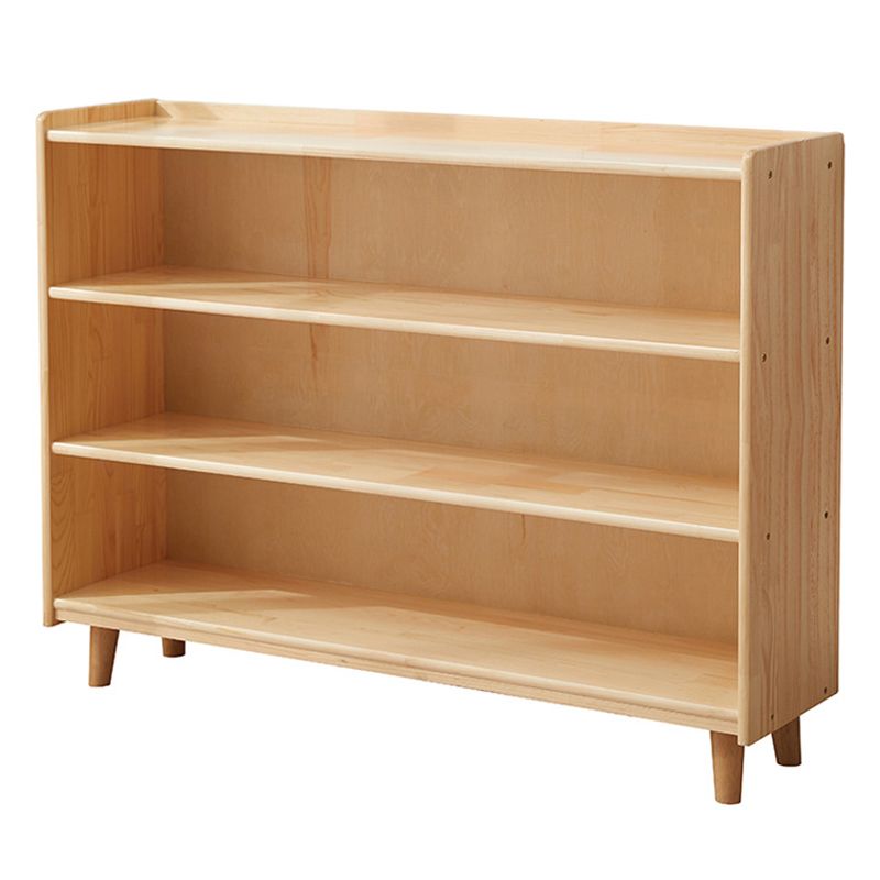 Contemporary Pine Solid Wood Bookcase Closed Back Bookshelf for Home