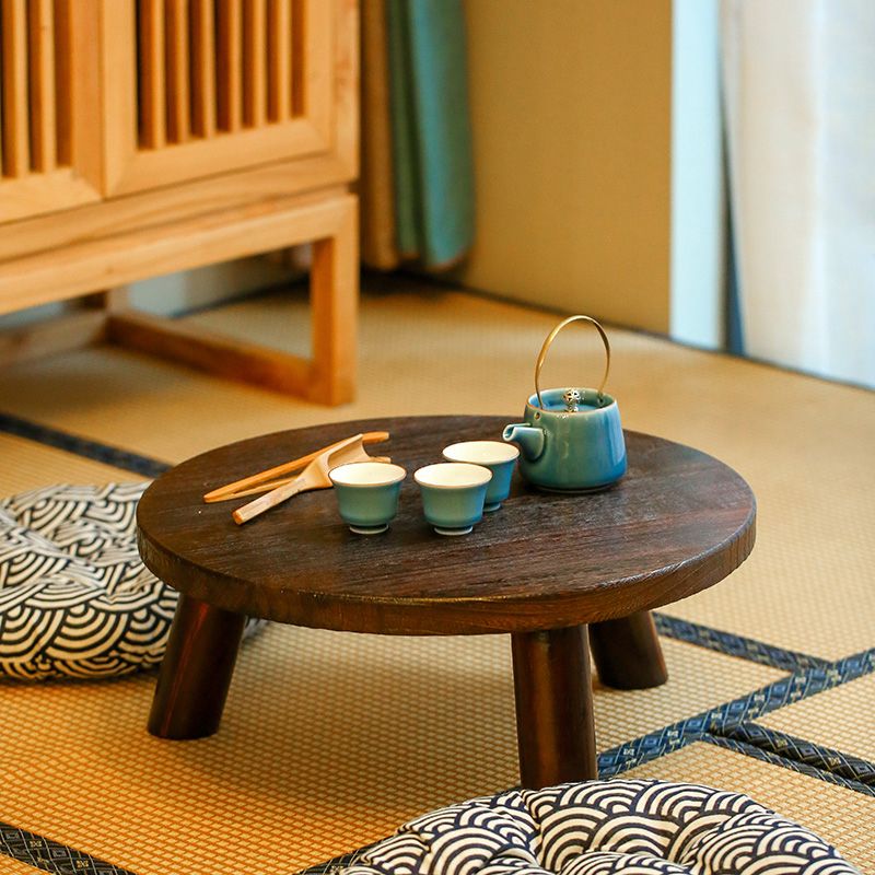 7.8'H Modern 3 Legs Wooden Base Round Coffee Table for Apartment Bedroom