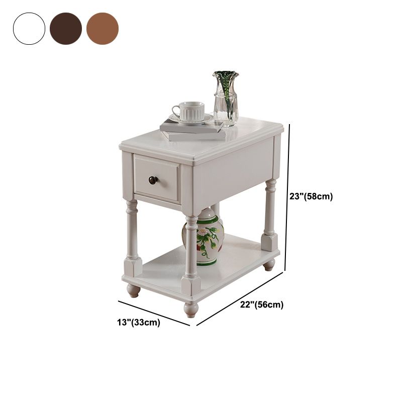 22.8" Tall 4 Legs End Table Contemporary Rectangular Side Table