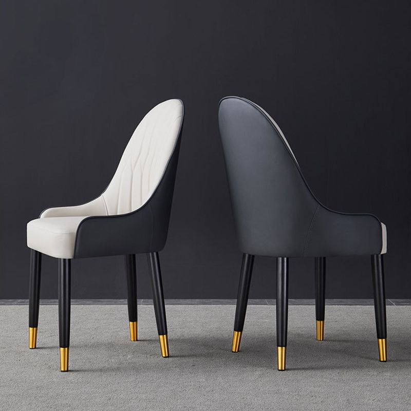 Inicio Sillón escandinavo Silla de comedor Parsons tapizada en metal