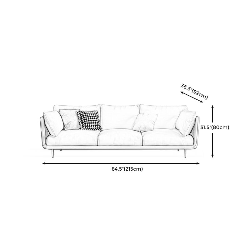 Stationary Stain Resistant Leather Living Room Pillow Top Arm Seating
