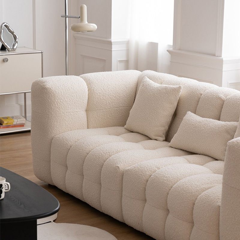 Wool Tuxedo Arm Sofa with Biscuit Back for Living Room 40.16" Wide