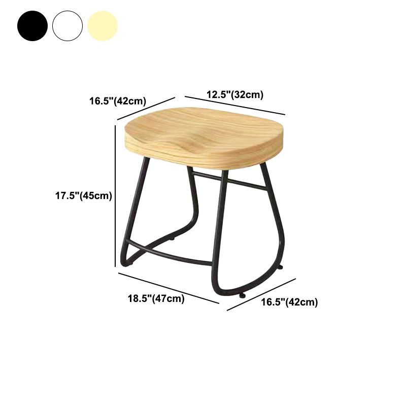 Modern Saddle Seat Bar Stool Wood and Metal Indoor Counter-height Stool