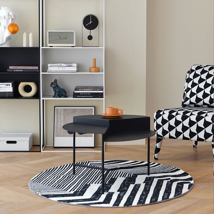 Round Iron Coffee Table 17.71" High 3 Legs Coffee Cocktail Table
