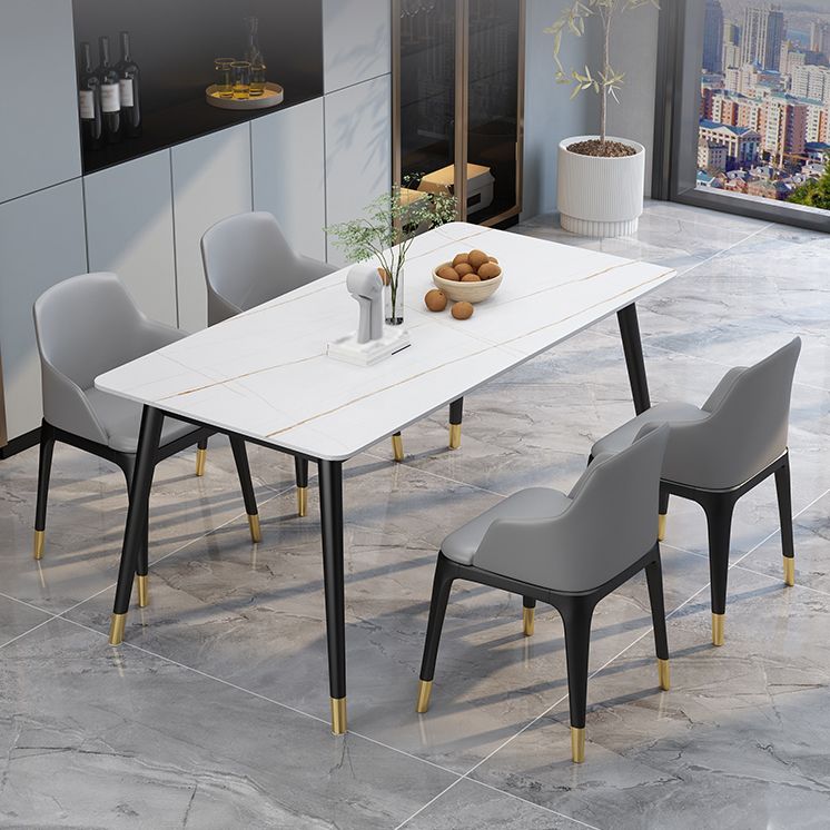 Nordic 1/4/5/7 Pieces Dining Set Rectangle Stone Dining Table for Dining Room