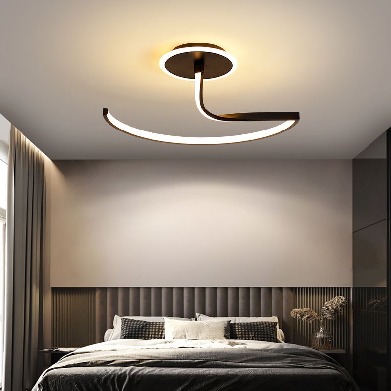 Plafonniers de forme linéaire en métal de style moderne, 2 lumières montées au plafond