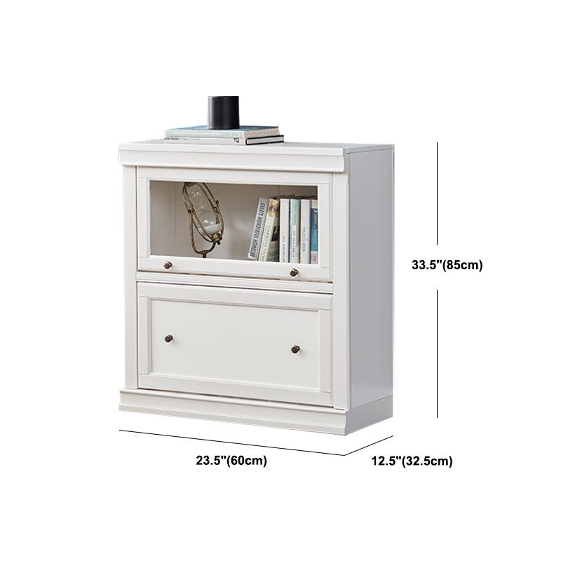 Contemporary White Shelf Bookcase Standard Wooden Book Shelf