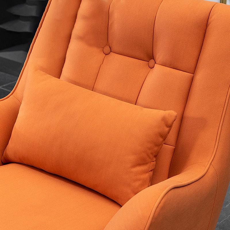 Modern 30.7" Wide Barrel Accent Chair with Basic Four Legs for Bedroom