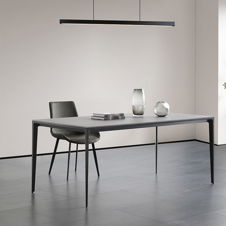 Metal Modern Rectangle Table Sintered Stone Table for Dining Room and Kitchen