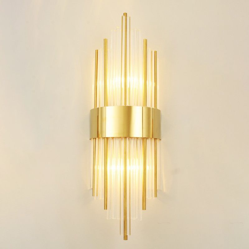 Gold de 2 luces Luz Montada de pared Tubos de estilo moderno Apliques de pared Flexiones de iluminación