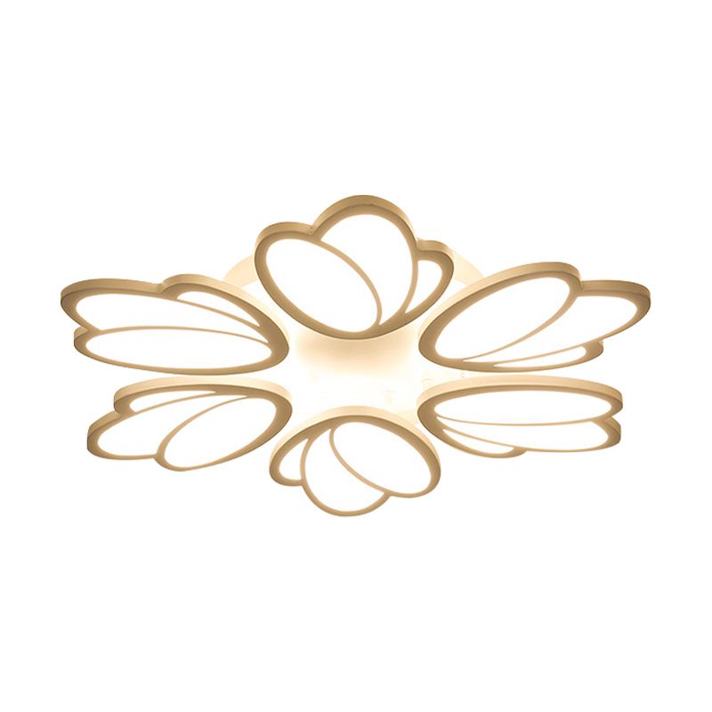 Leaf-Unterputzleuchte, modernes Acryl, 3/6/9 Lichter, Wohnzimmer-LED-Deckenleuchte in warmem/weißem/natürlichem Licht