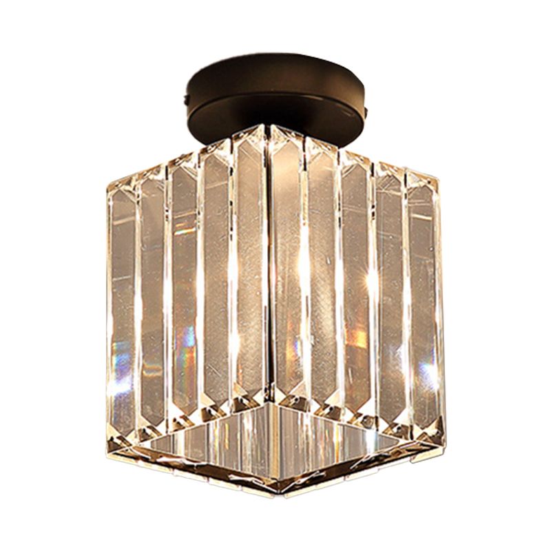 Crystal Geometric Flush Mount Light Modern Style 1 Light Flush Ceiling Light Fixtures