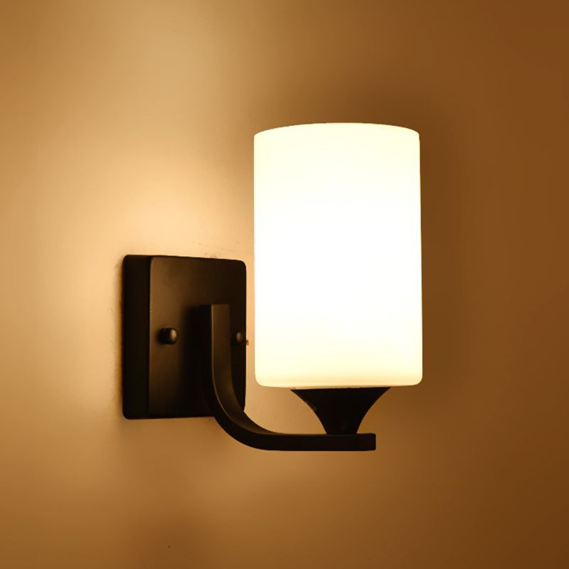 Moderna semplicità cilindri con le luci di applique luci latte murale vetrino illuminazione con camera da letto per camera da letto
