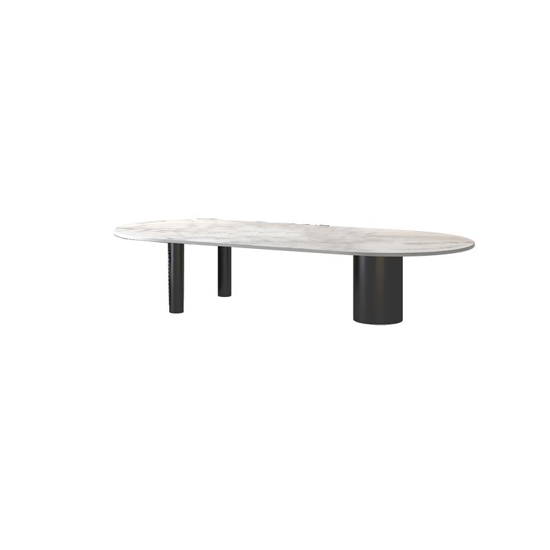 Glam 3 Legs Cocktail Table Oval Coffee Cocktail Table for Living Room