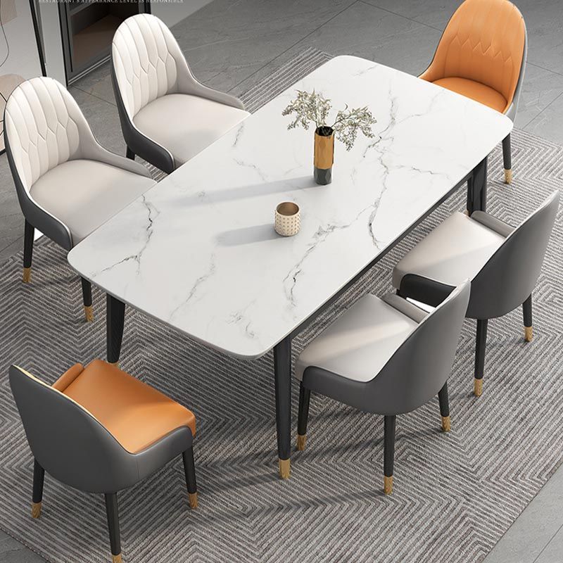 4-foot Metal Table Rectangle Stone Top Traditional Luxury Dining Site Table