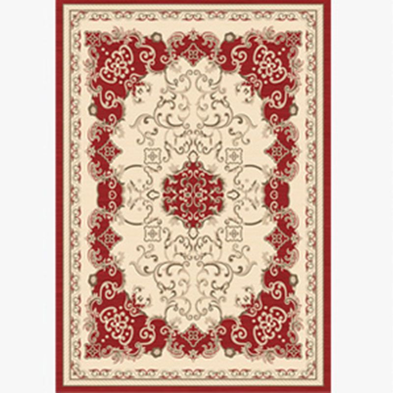 Natural Floral Printed Rug Victorian Polyester Carpet Non-Slip Backing Carpet for Living Room