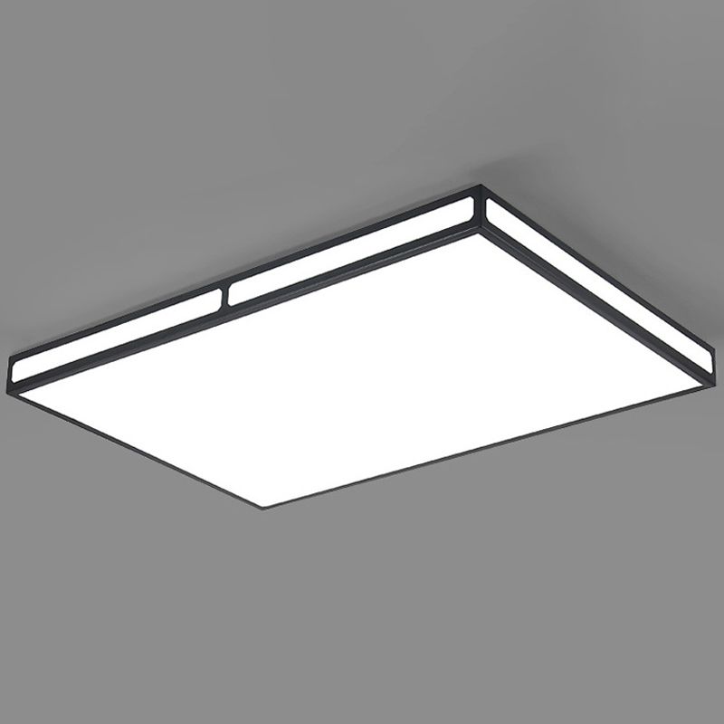 Nero Quadrato/Rettangolo LED Luce di Flusso Minimalistica Acrilico Vicino alla lampada da soffitto per Soggiorno