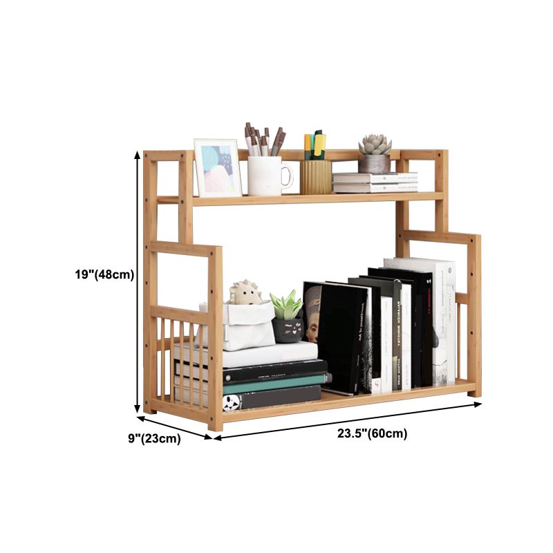 Bamboo Shelf Bookcase Natural Open Back Bookcase for Study Room