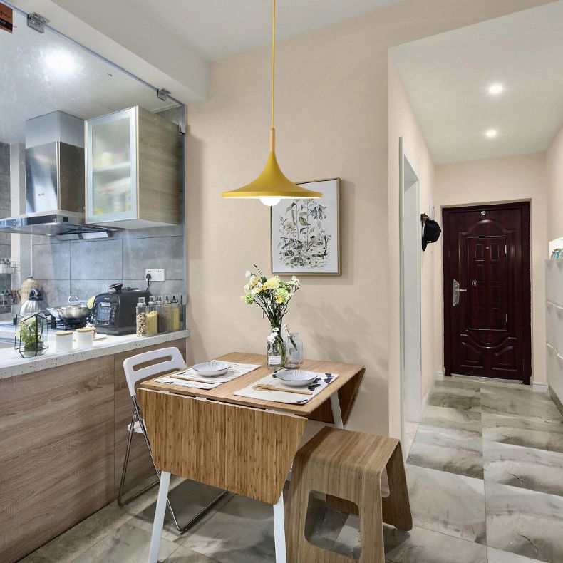 Nordic Style Macaron Color Pendant Light 1 Light Metal Hanging Light for Kitchen