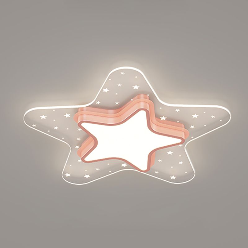 Metal Star Shape Ceiling Mount Light Lovely Colorful LED Ceiling Light for Kid's Room