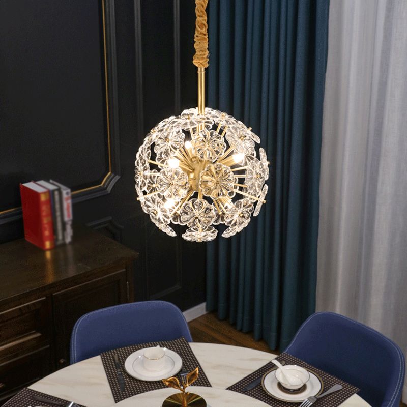 Glass Decorative Chandelier Modern Flower Shape Light for Restaurant and Hotel