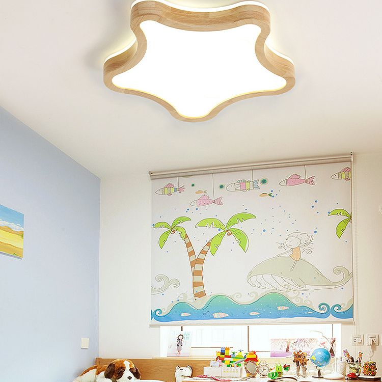 Creative Shape LED Wooden Flush Mount Ceiling Light Modern LED Flush Ceiling Light Fixture