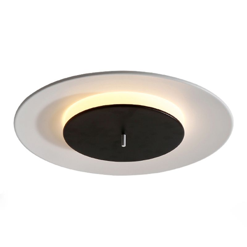 Lámpara de techo LED nórdica moderna, montaje empotrado circular de hierro lacado con pantalla acrílica