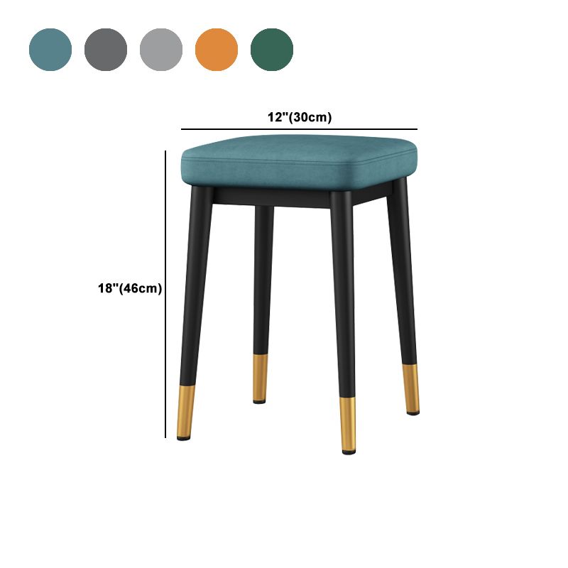 Stylish Faux Ottoman Solid Color Water Resistant Square Footstool Ottoman