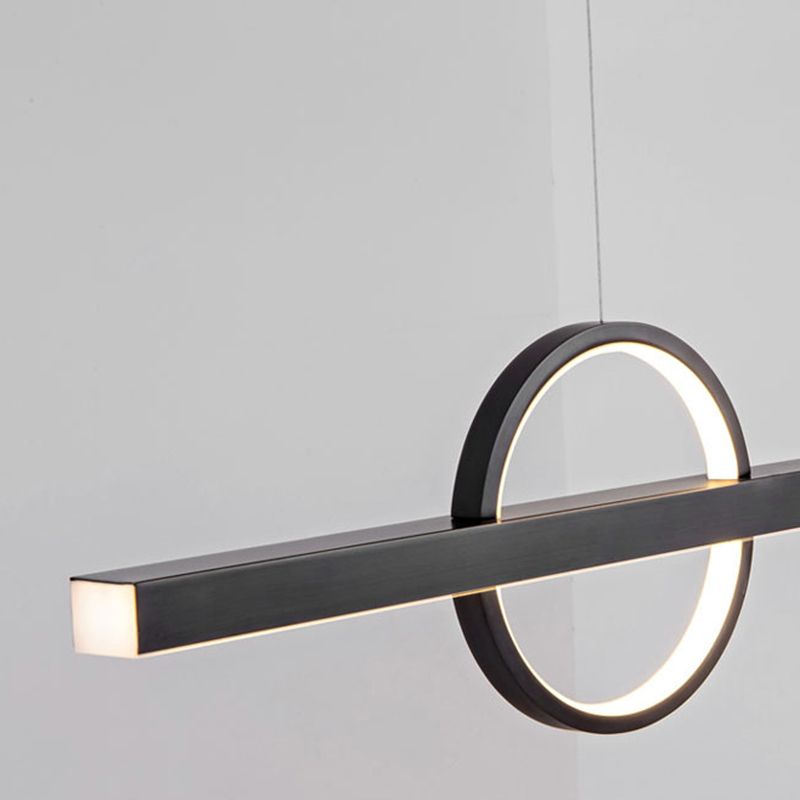 Nordic LED Island Lighting Fixture Minimalist Metallic Pendant Light for Dining Room