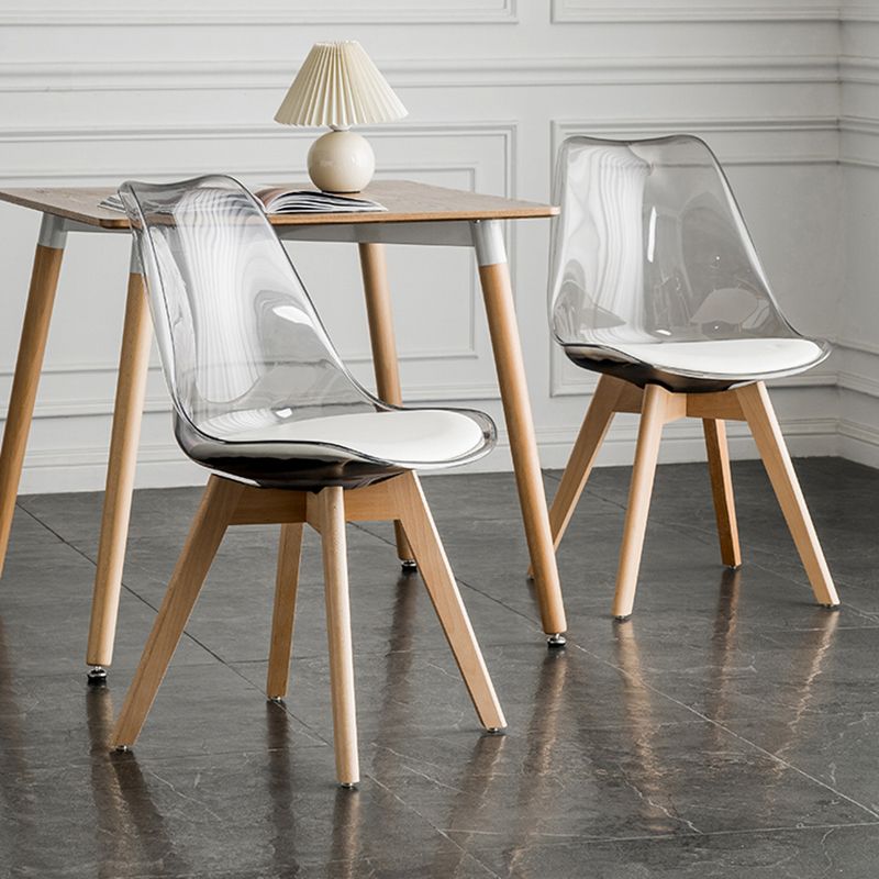 Scandinavian PU Leather Dining stoelen armloze vaste rugstoel