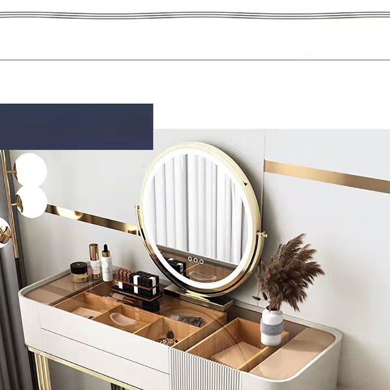 17.72" Wide Vanity Desk with Storage Drawers Glam Glass Dresser Table