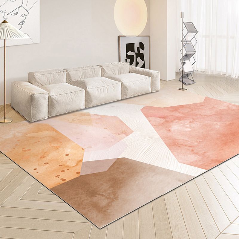 Dark Brown Color Lump Rug Polyester Modern Rug Washable Rug for Living Room