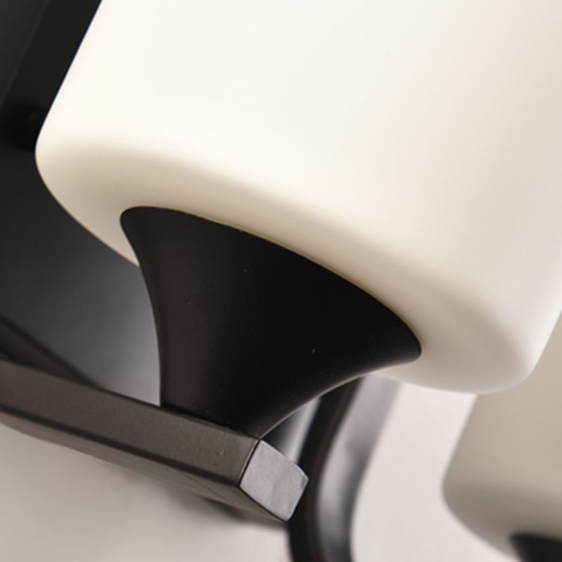 Zylinder Schwarze Leuchtenbeleuchtung Industriemilchglas Wandleuchte Lampe