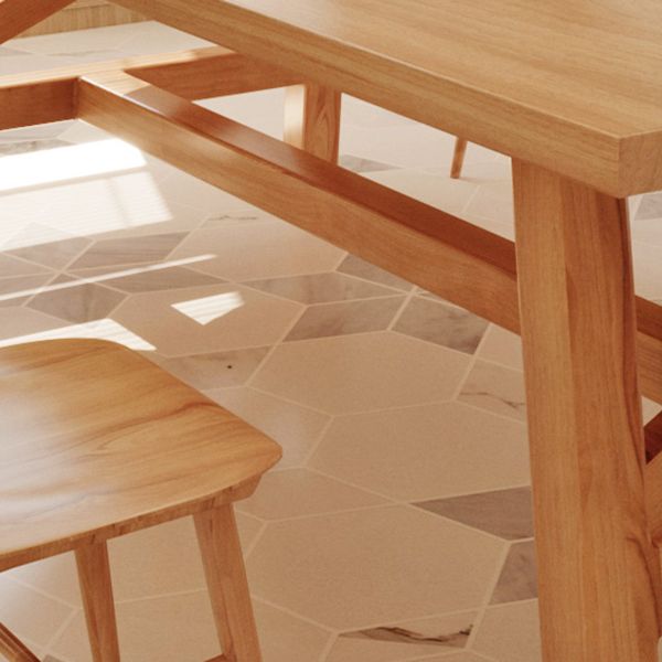 Modern Style Dining Table Solid Wood Rectangle Trestle Table for Home